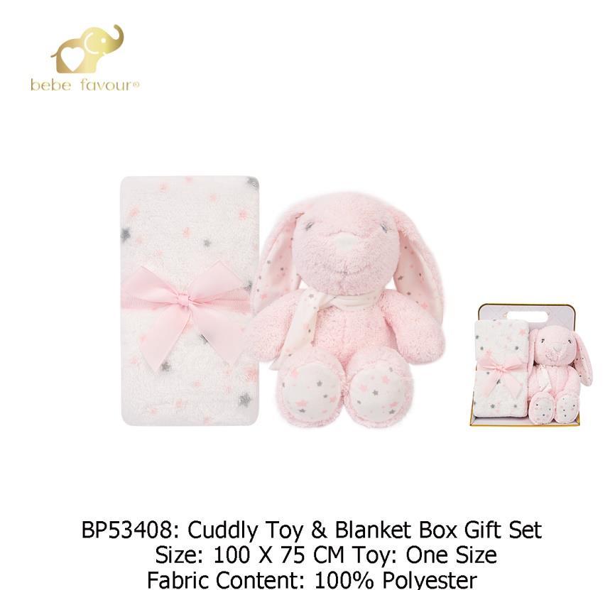 Baby Blanket & Plush Toy Set rabbit 100x75cm