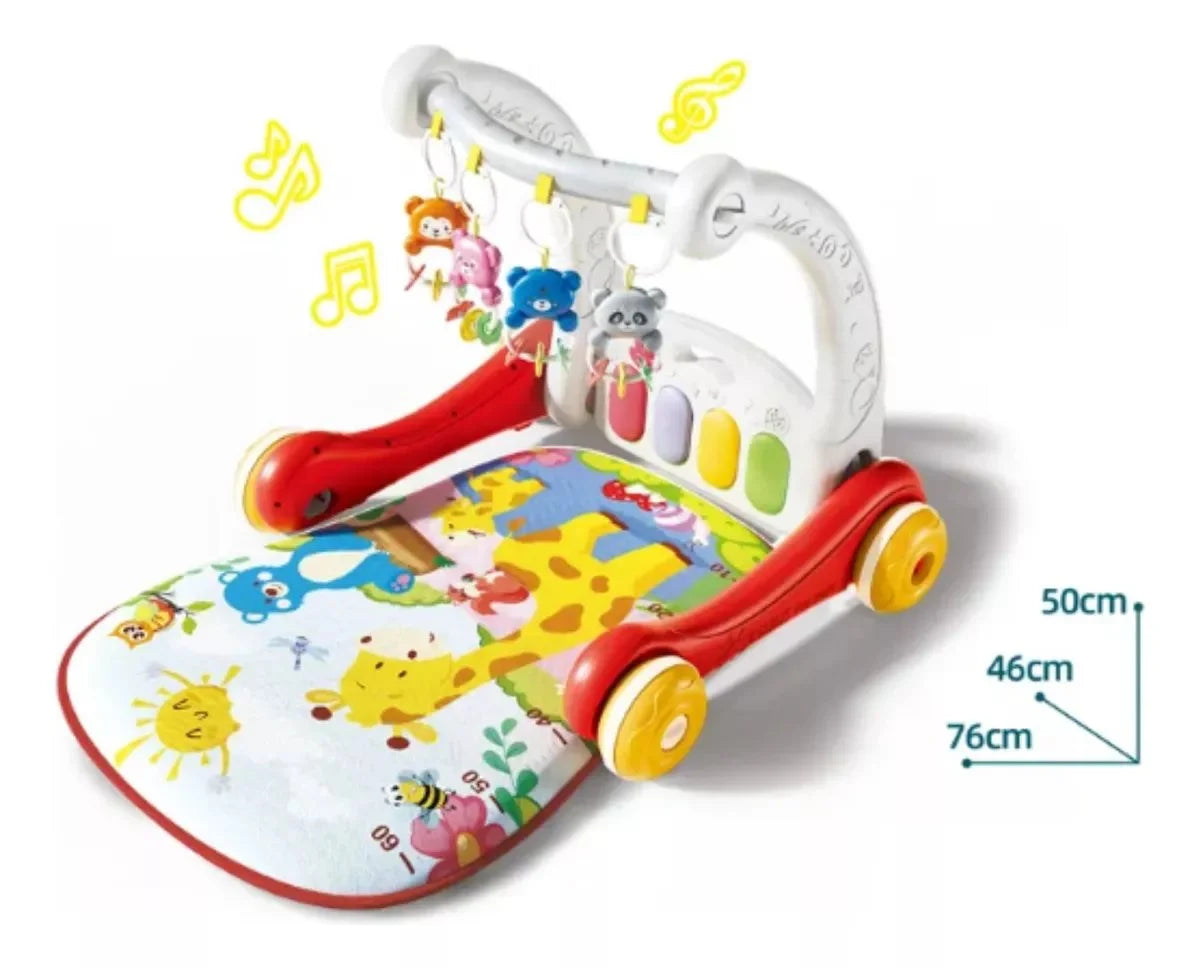 2 in 1 play mat and walker red