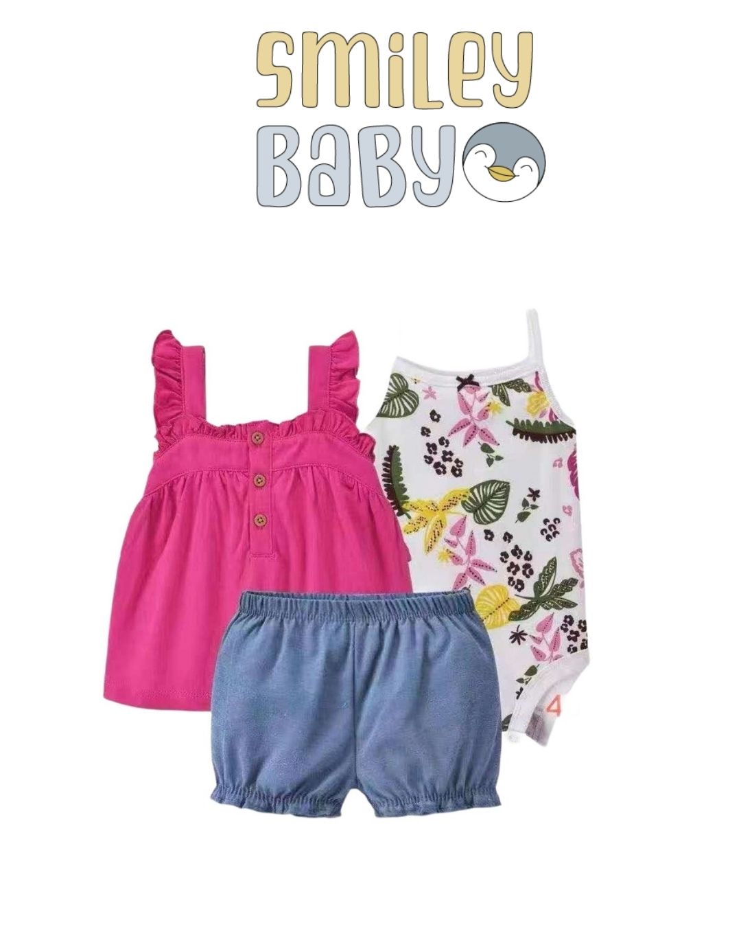 Baby 3-Piece PINK LEAF