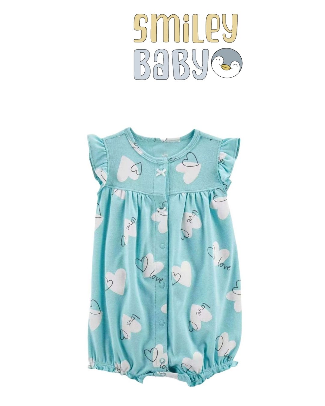 Romper blue heart Cotton