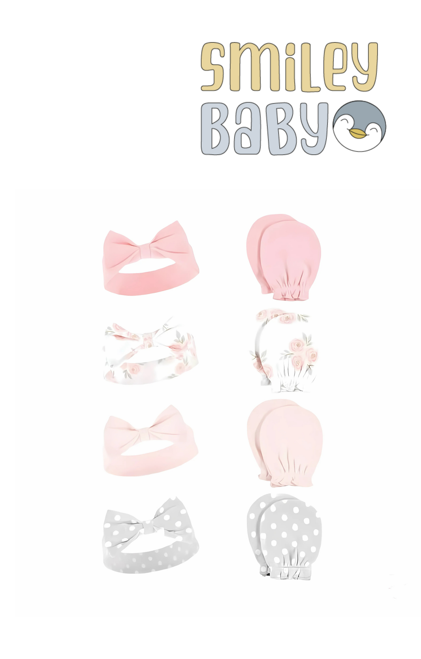 Hudson Baby Cotton Headband set 8pcs PINK