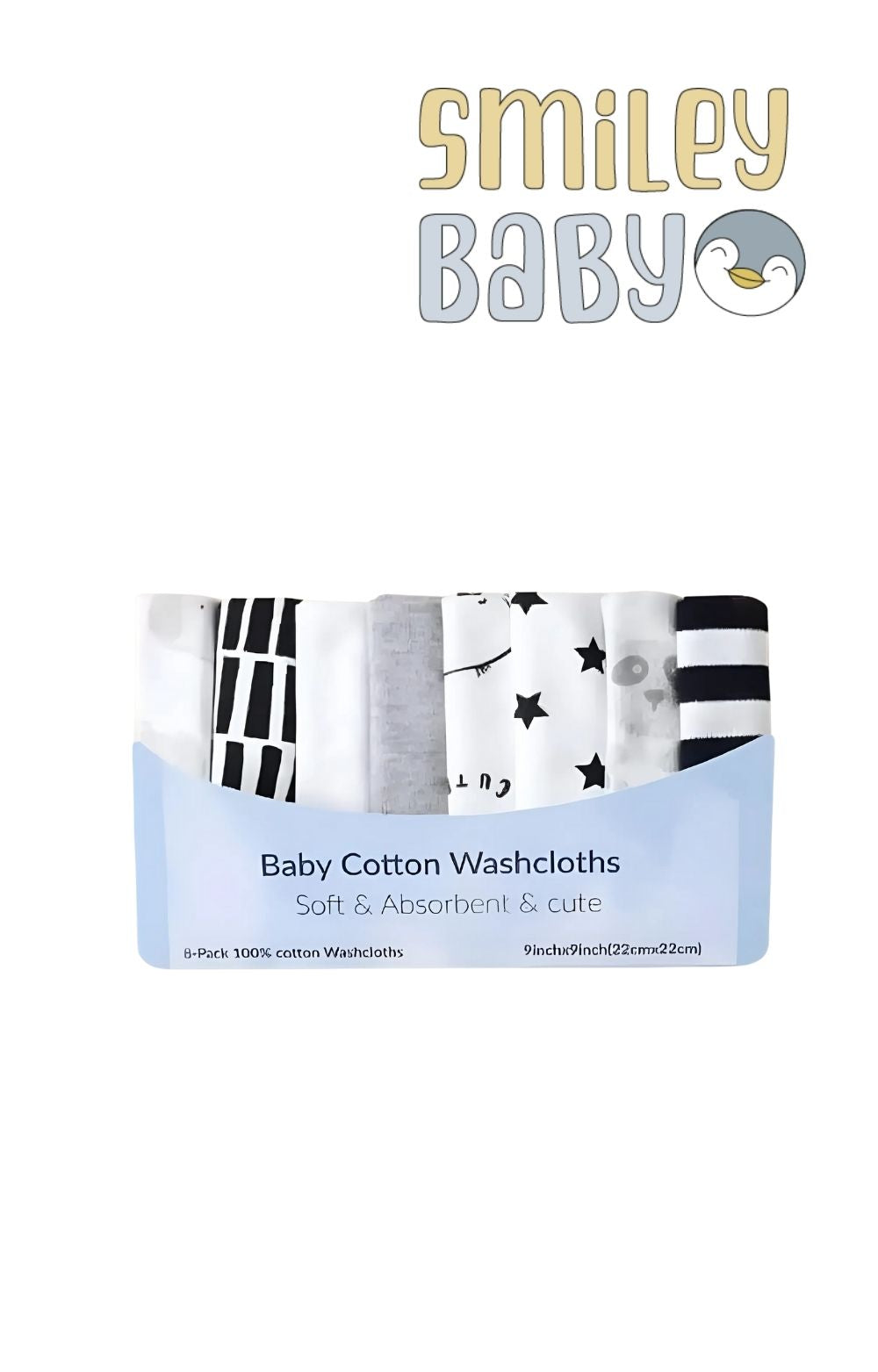 8-Pack Baby Washcloths COTTON PANDA