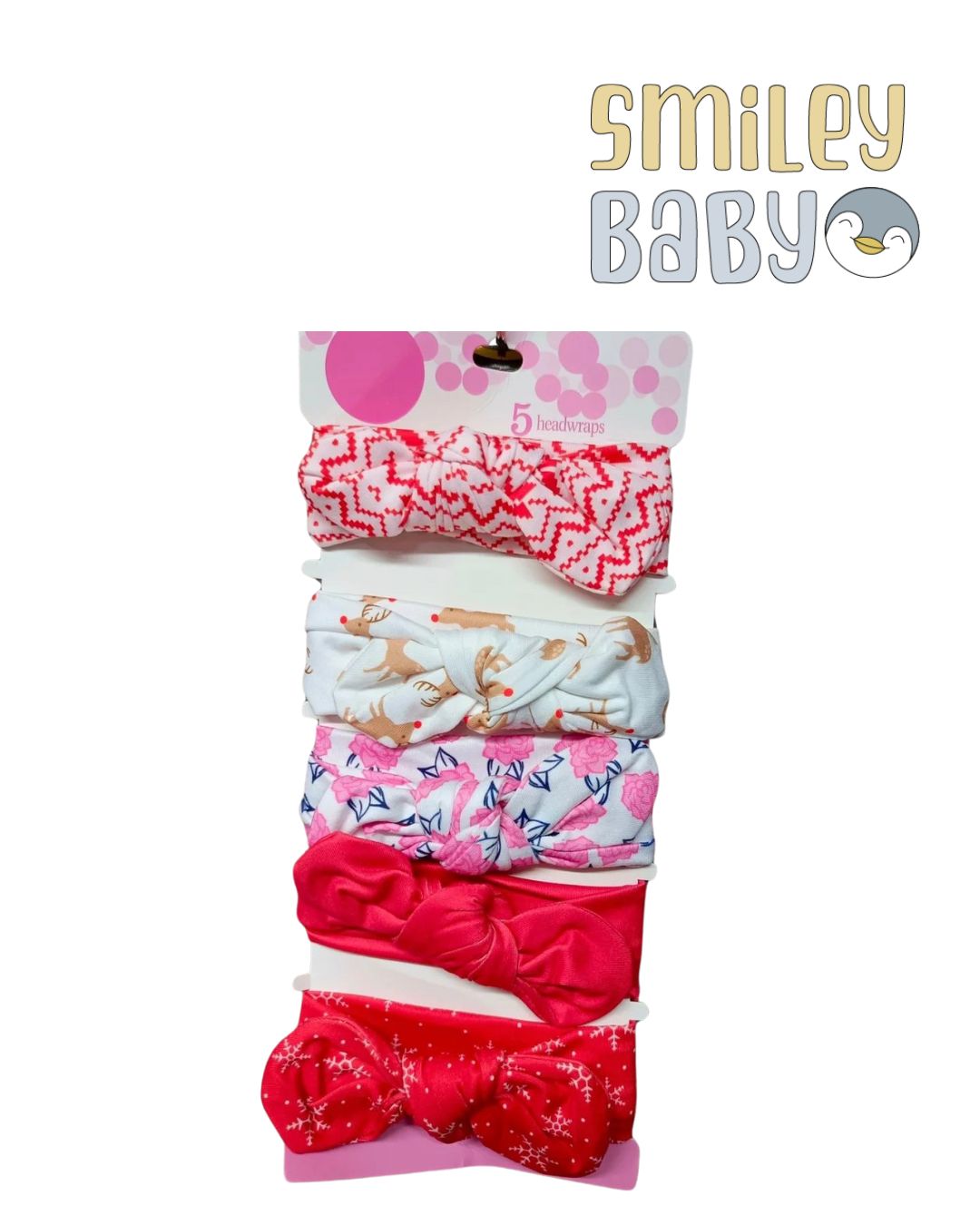 Hudson Baby Cotton Headband set 6pcs RED
