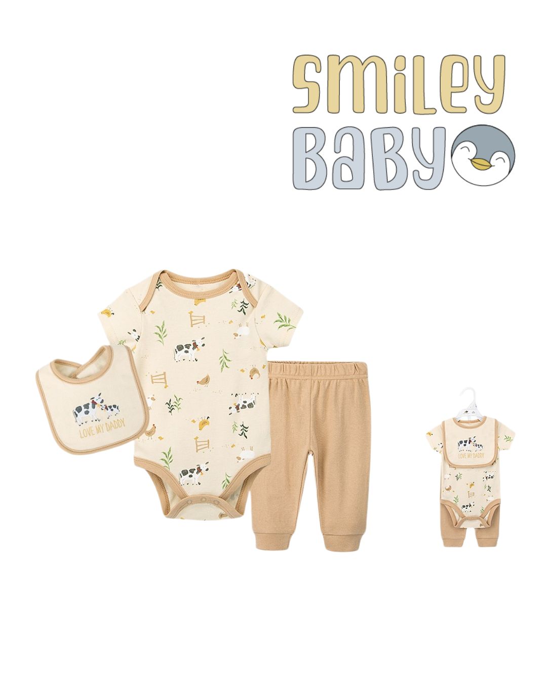 Bebe Favour Baby Bodysuit & un Footed Pant SET 3PCS LOVE MY DADDY