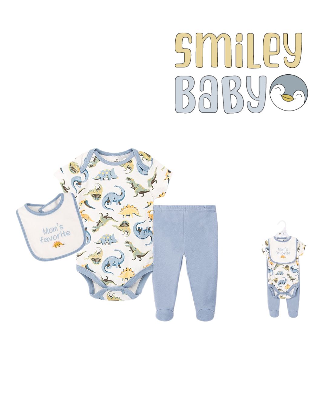 Bebe Favour Baby Bodysuit & Footed Pant SET 3PCS mom's favorite