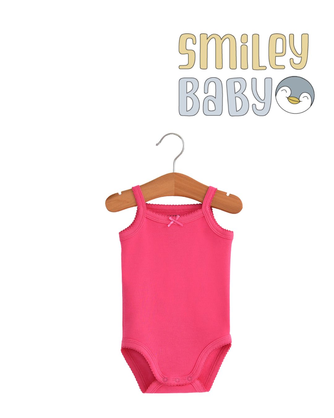 Baby Girls Spaghetti Strap Bodysuit Sleeveless FUCHSIA
