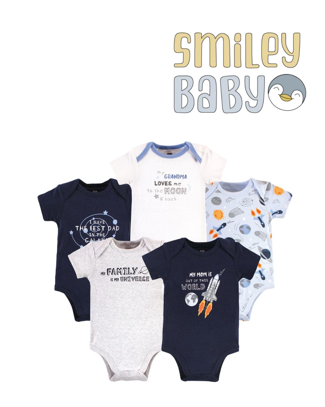 Baby Boy Cotton Bodysuits SPACE