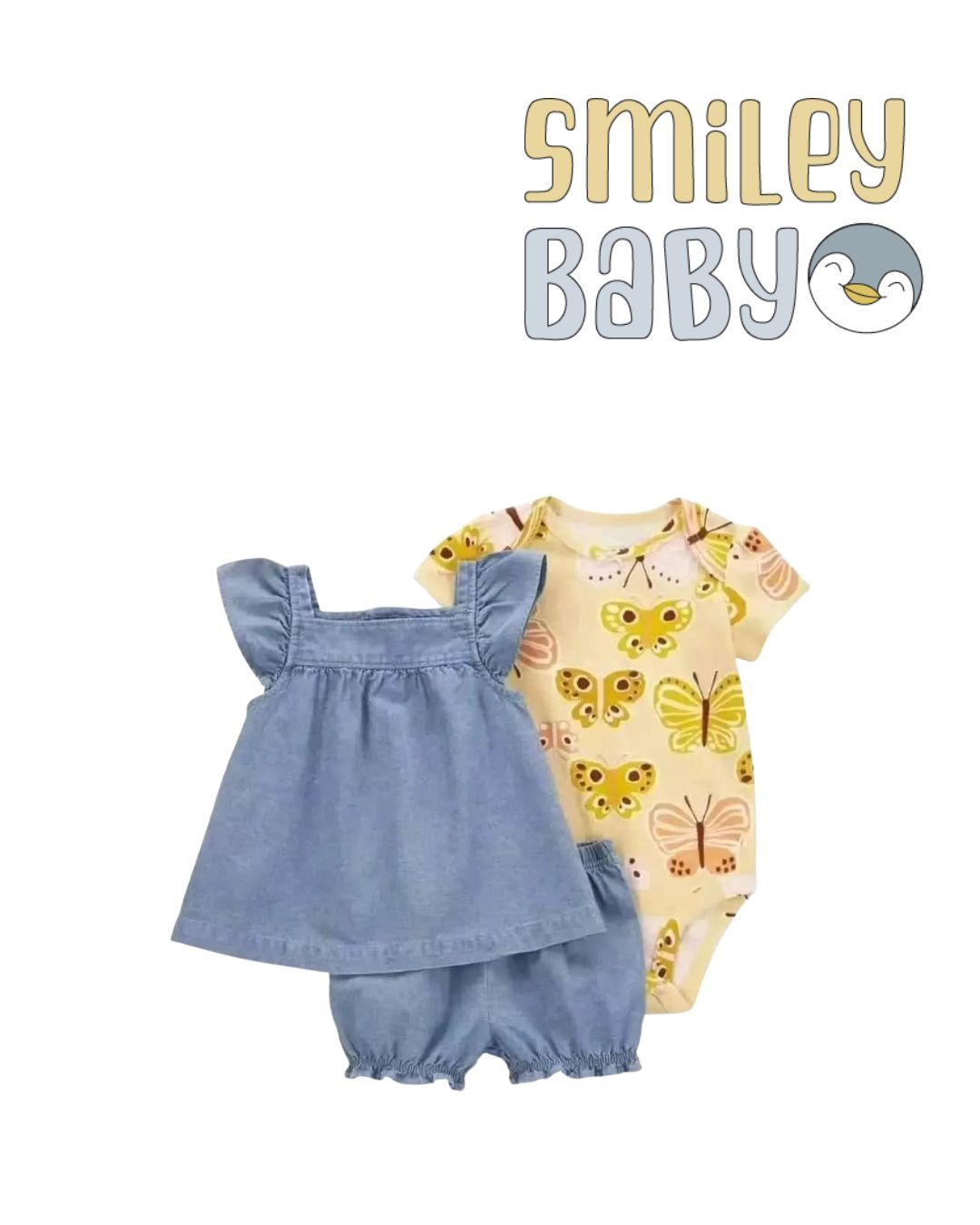 Baby 3-Piece yellow butterfly