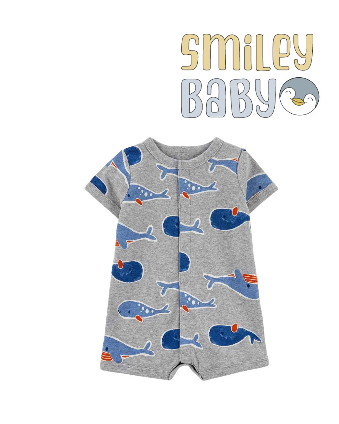 Romper grey whale Cotton