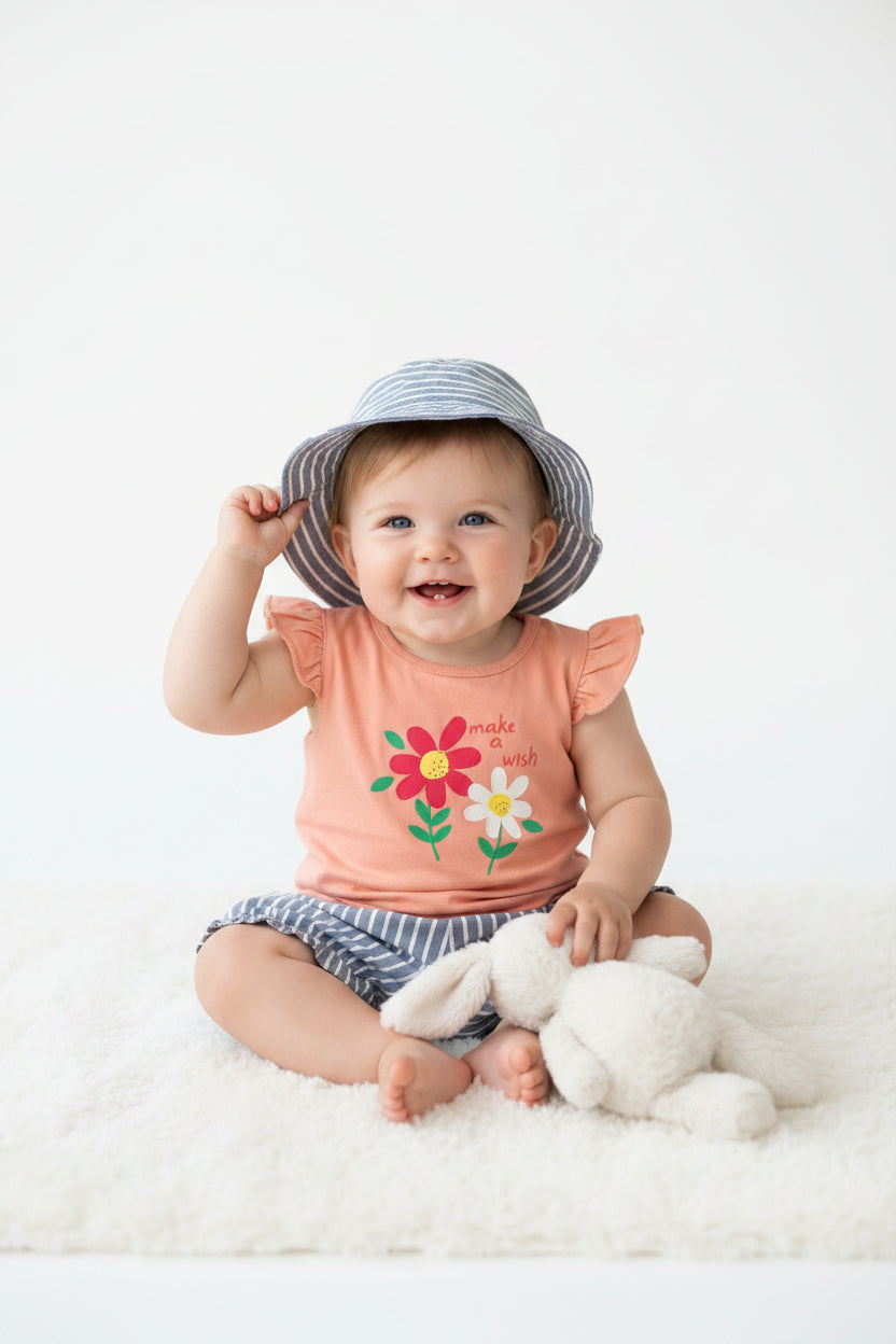 Baby 3-Piece orange flower