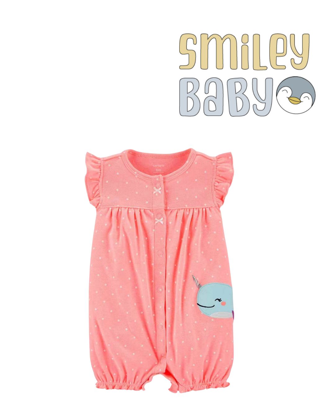 Romper pink whale