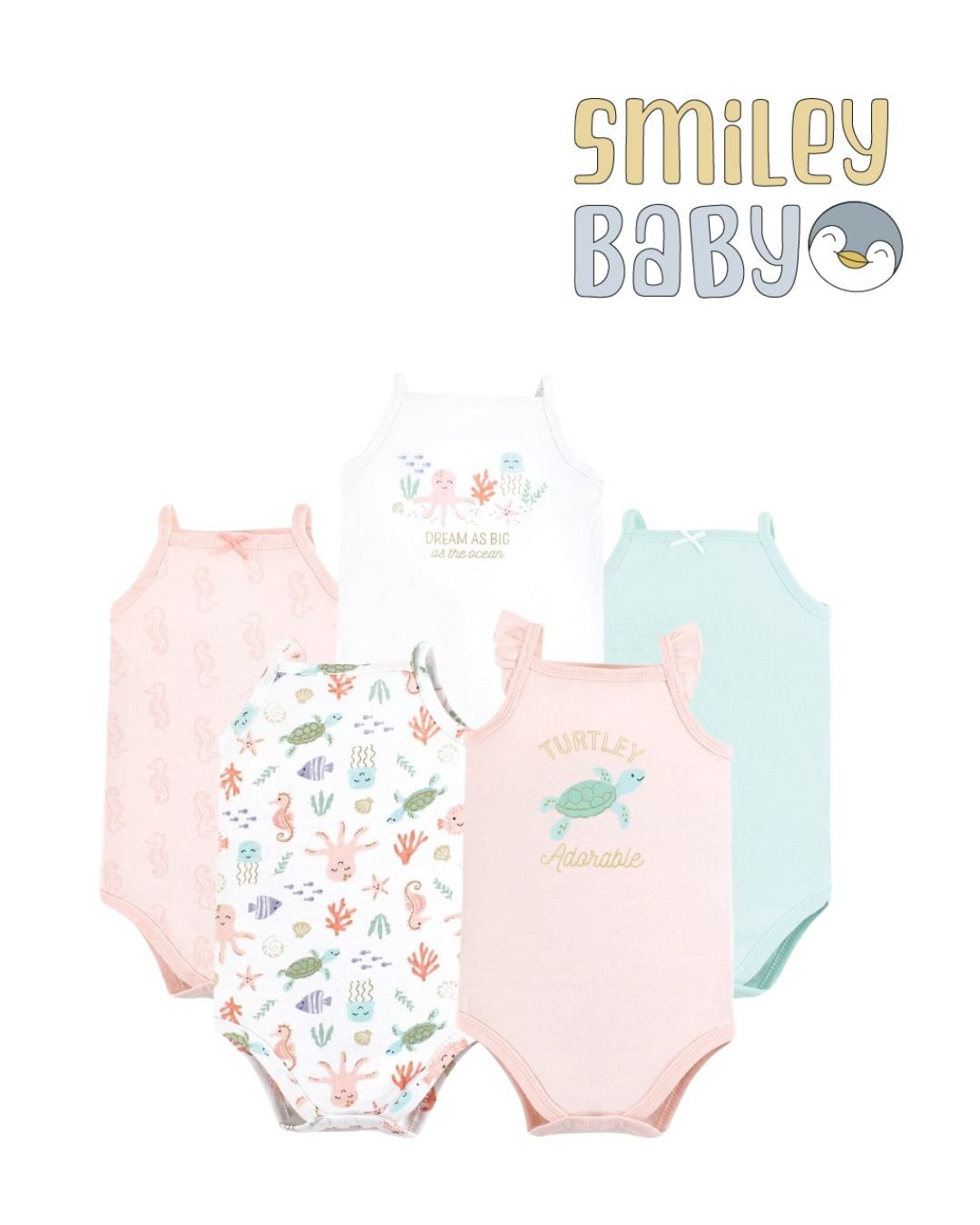 Baby Sleeveless Bodysuits turtley adorable