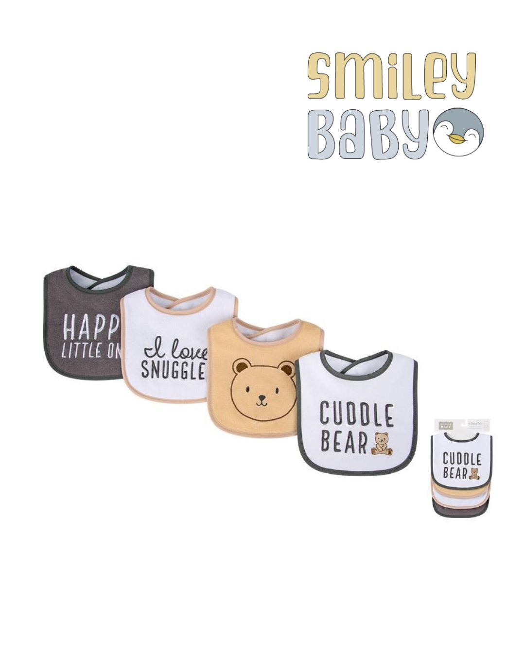 4 Bibs towel Pack BROWN BEAR