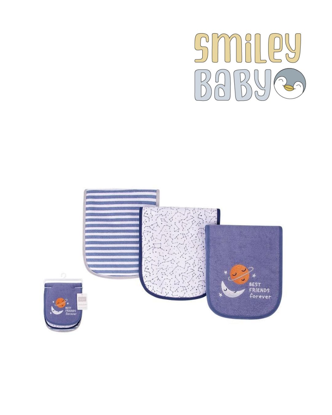Hudson Baby Burp Cloth Pack Of 3 MOON