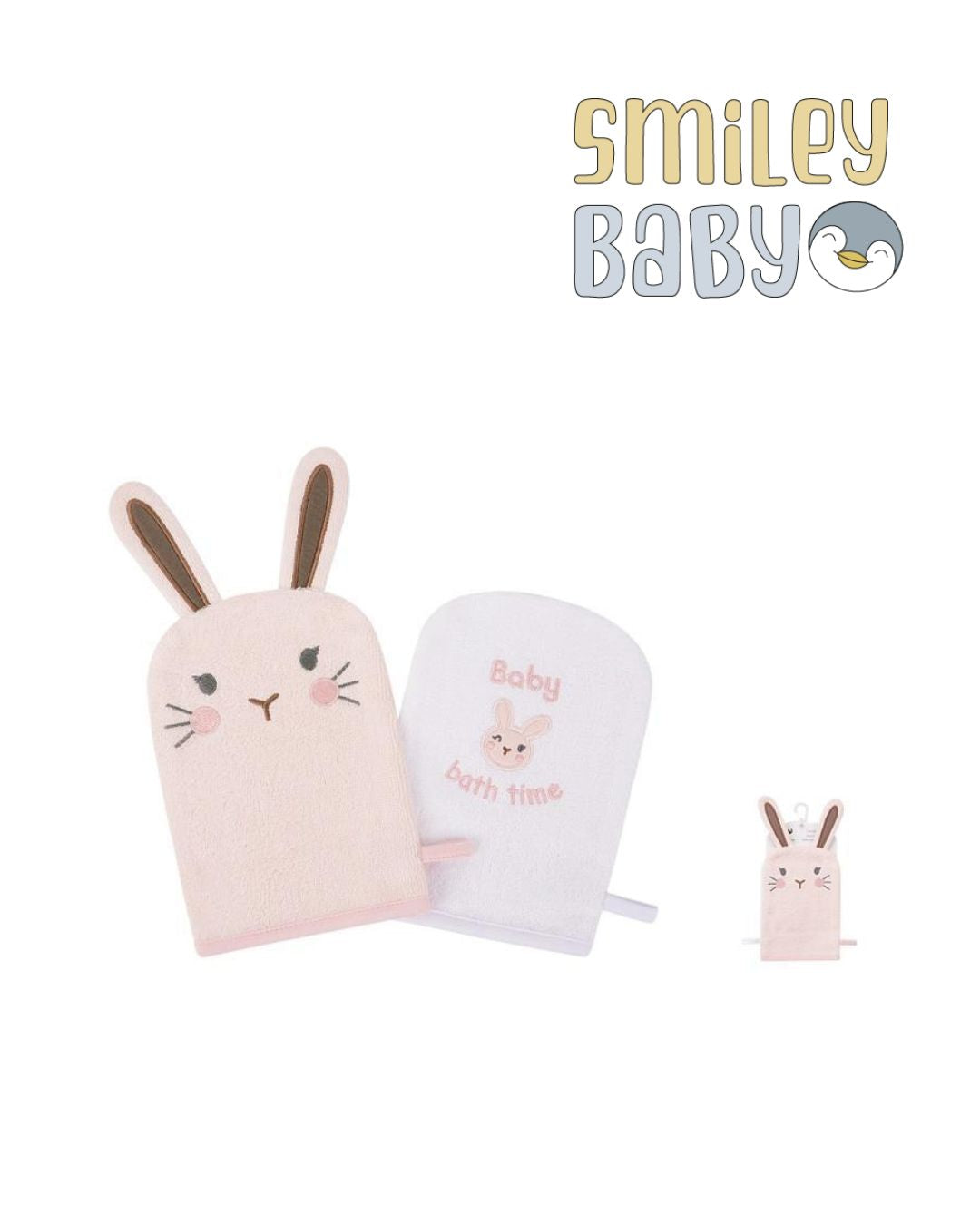 Baby Bath Mitt PINK RABBIT