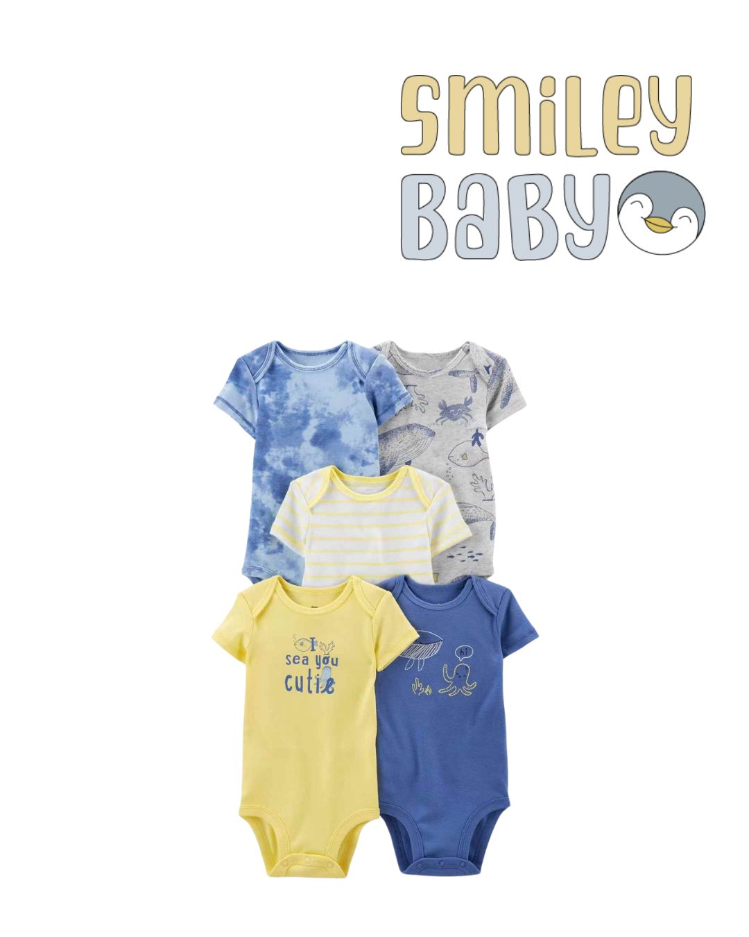 Baby Boy Cotton Bodysuits SEA YOU