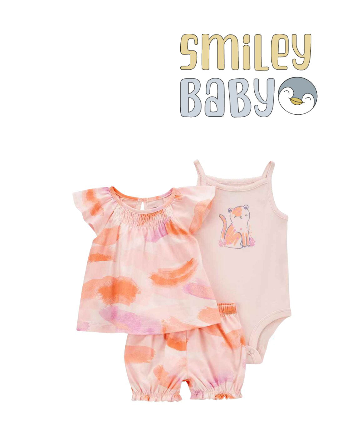 Baby 3-Piece orange cotton