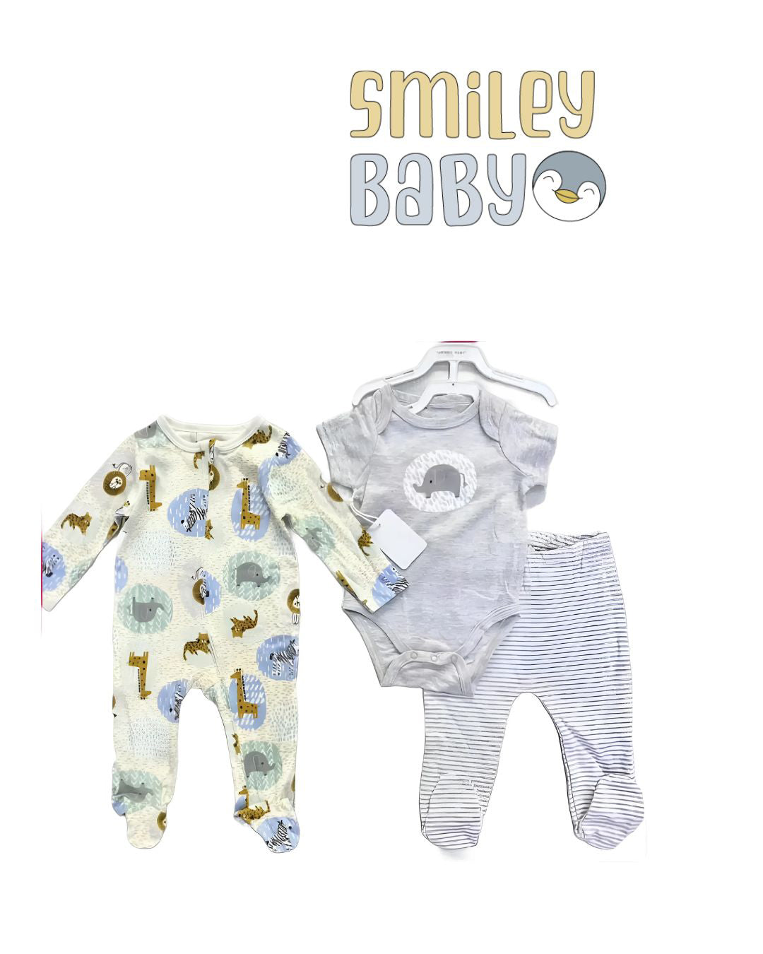 Baby 2-Piece set and overall GRY ELEPHANT