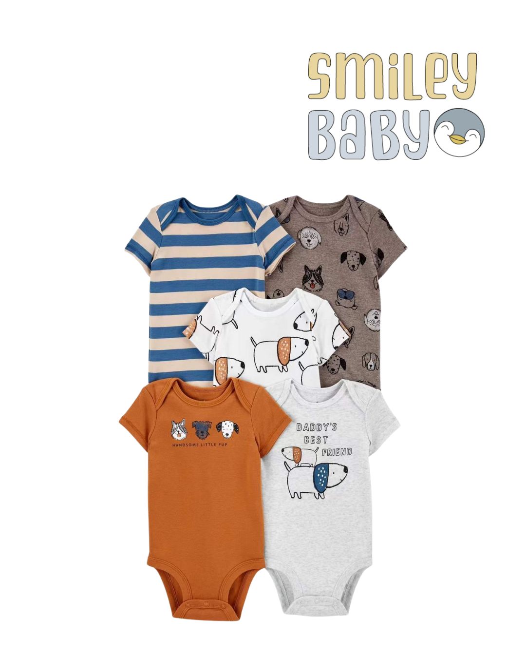 Baby Boy Cotton Bodysuits DOGS