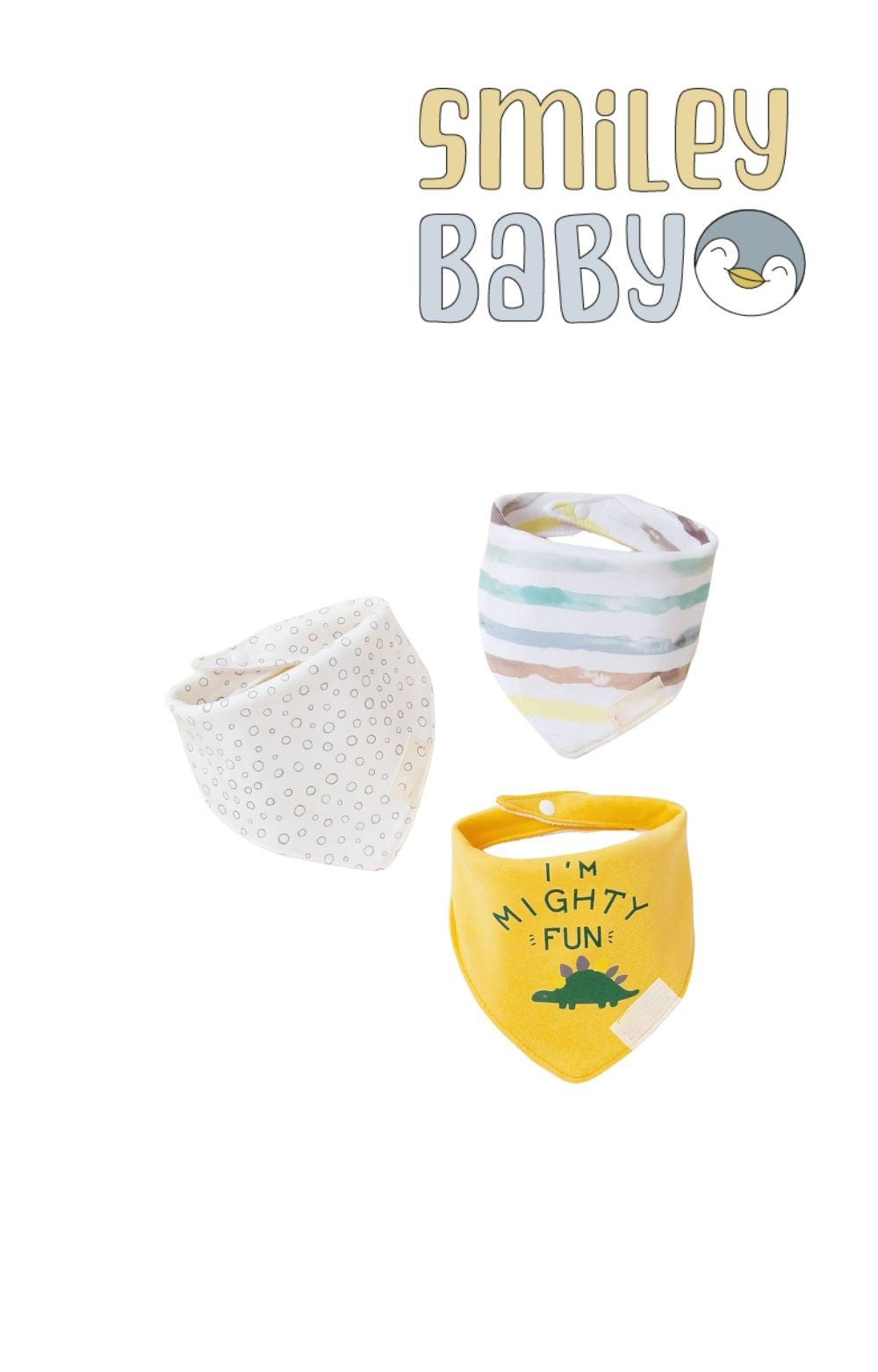 Mom's Care Bibs 3pcs I'm mighty fun