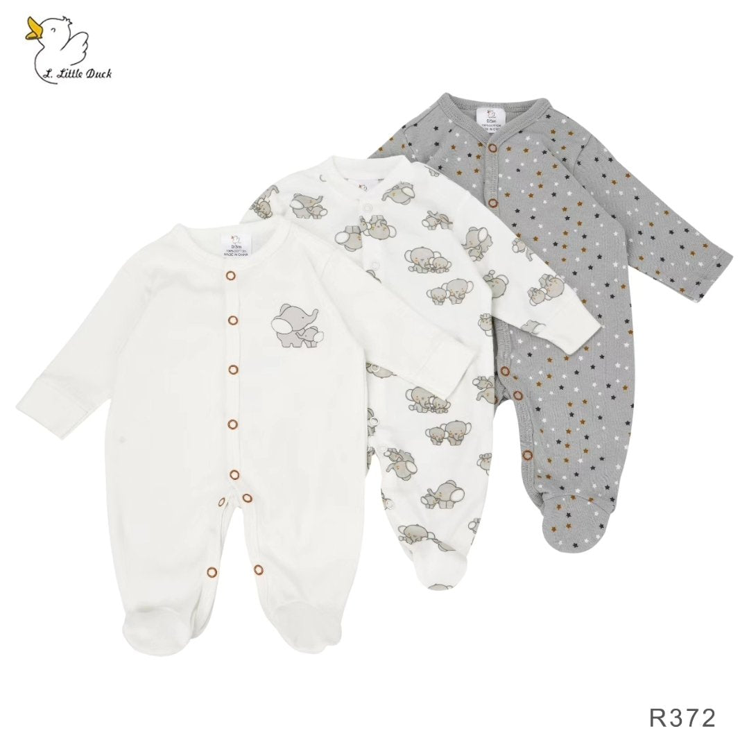 overall coton set elephant