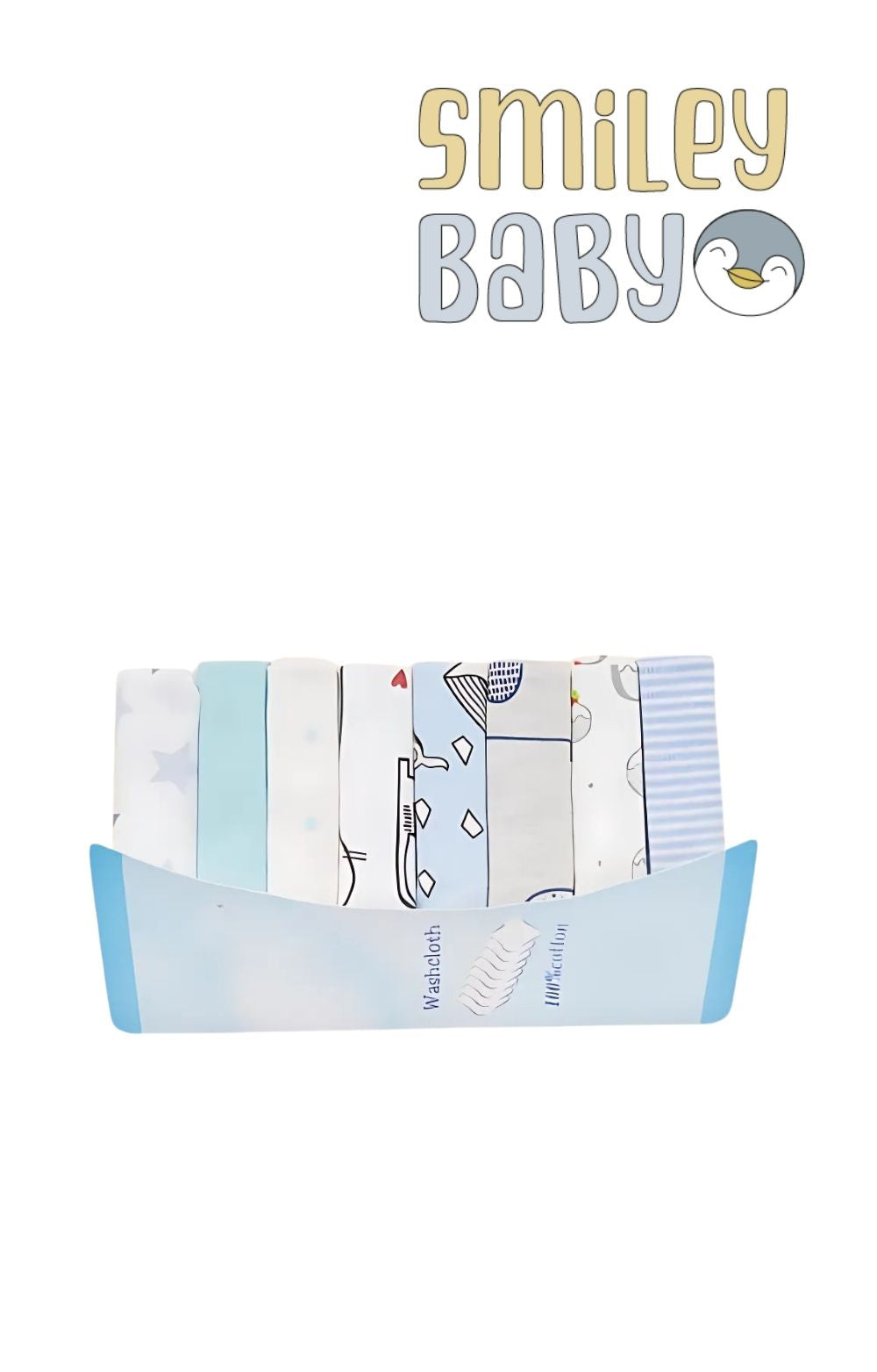 8-Pack Baby Washcloths COTTON WHALE