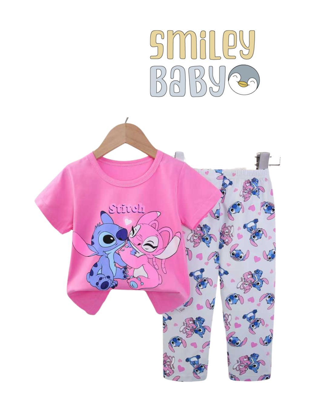 kids Pjama PINK STITCHS