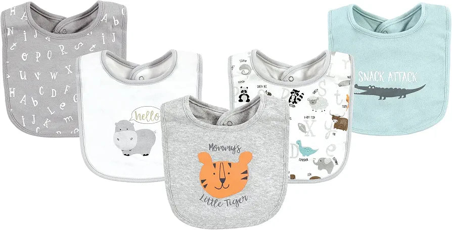5 Bibs Cotton mommy's little tiger