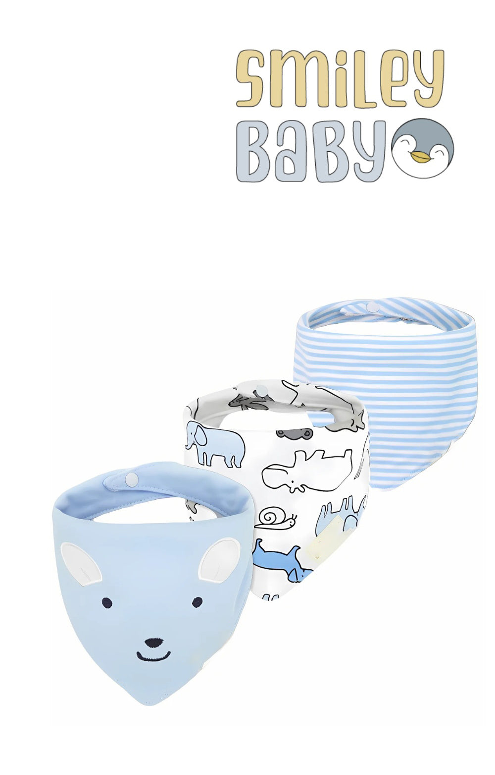 Mom's Care Bibs 3pcs Blue Bear