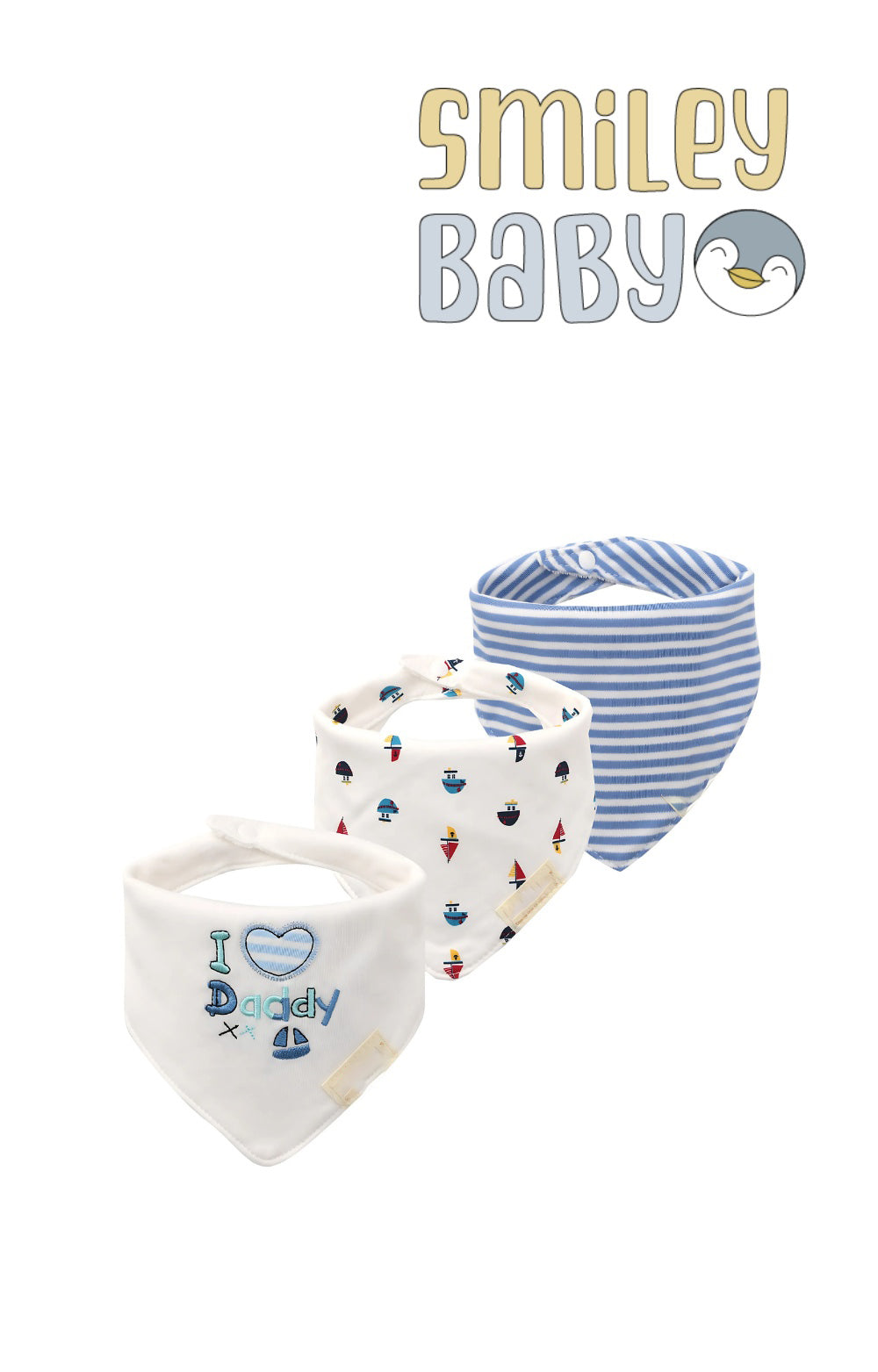 Mom's Care Bibs 3pcs WHITE I love my daddy