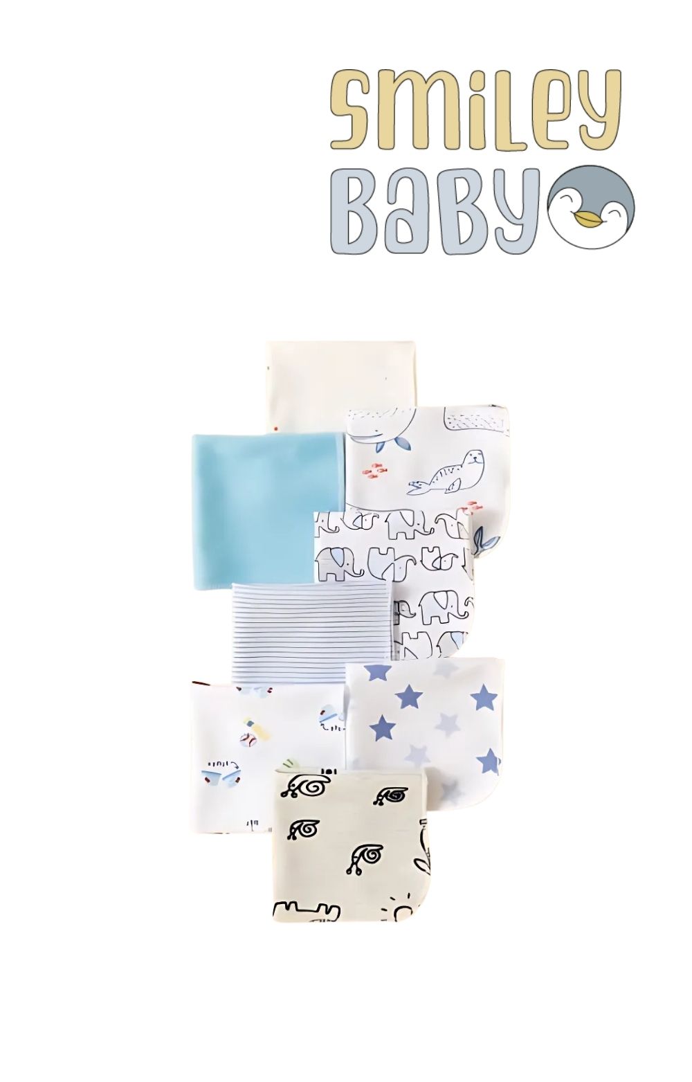 8-Pack Baby Washcloths COTTON SNAIL