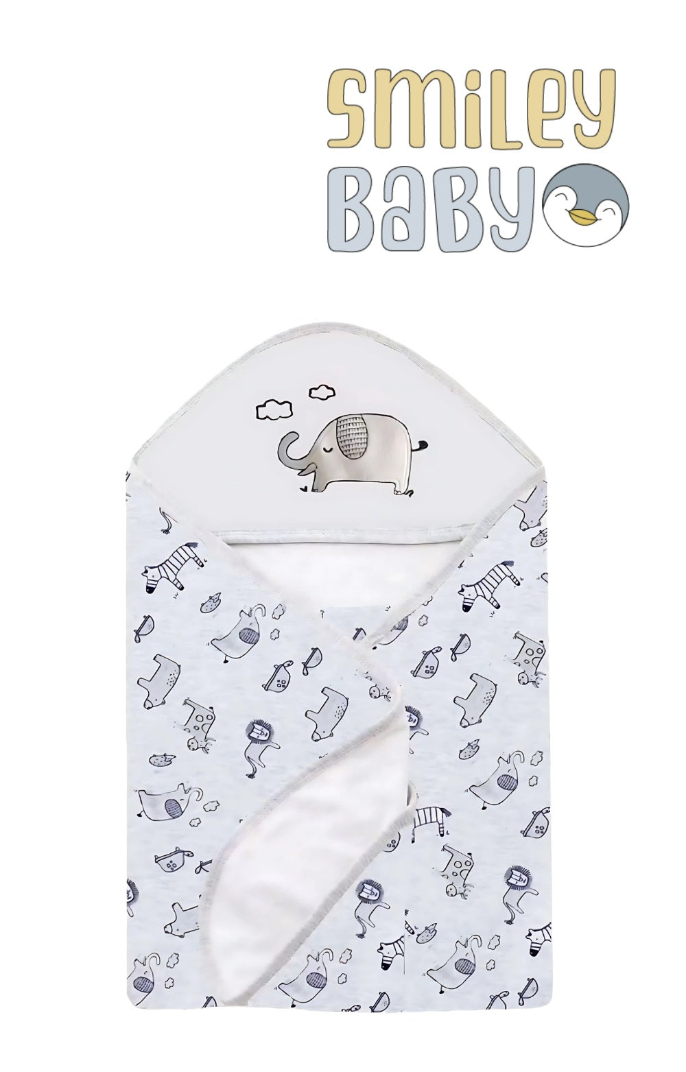 Boys Swaddles Grey Elephant