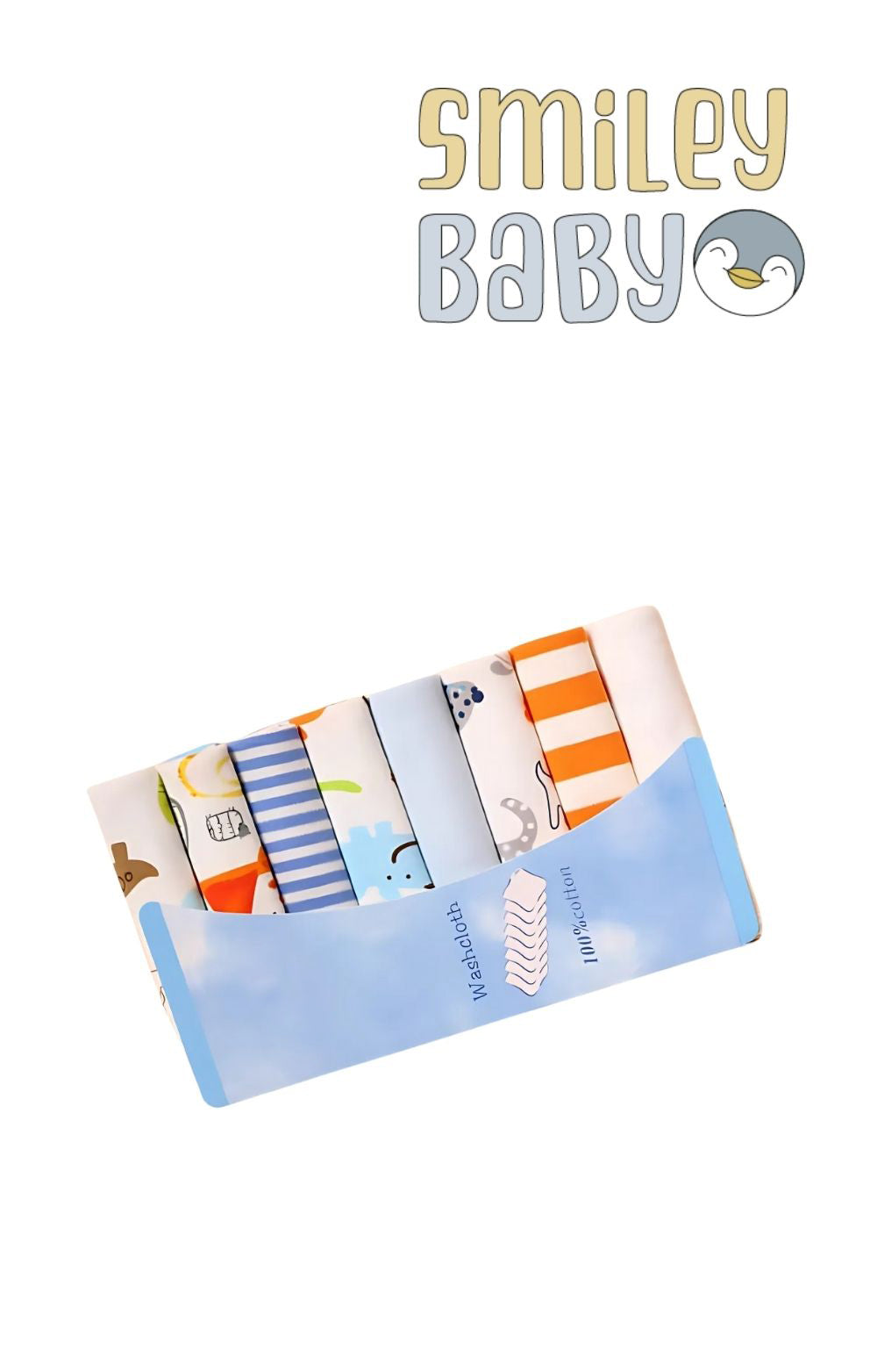 8-Pack Baby Washcloths COTTON ANIMALS