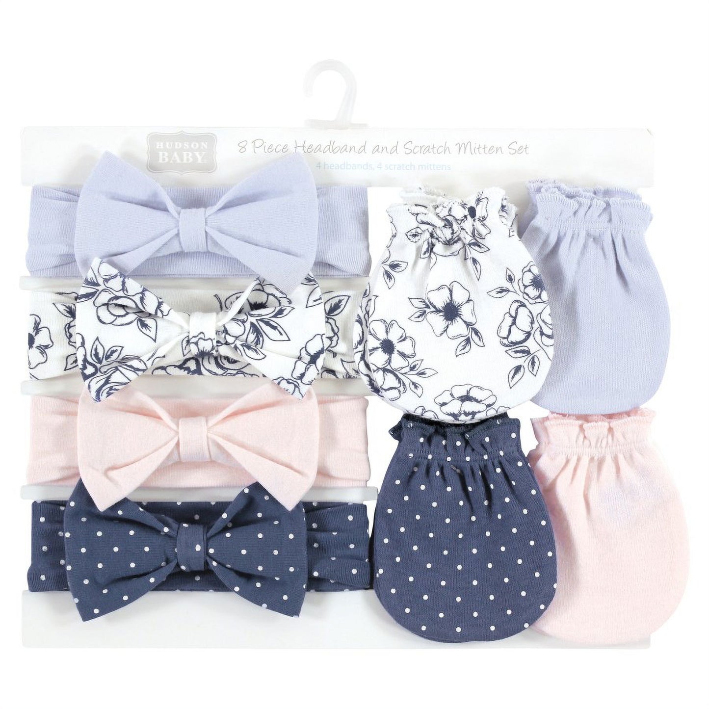 Hudson Baby Cotton Headband set 8pcs BLUE