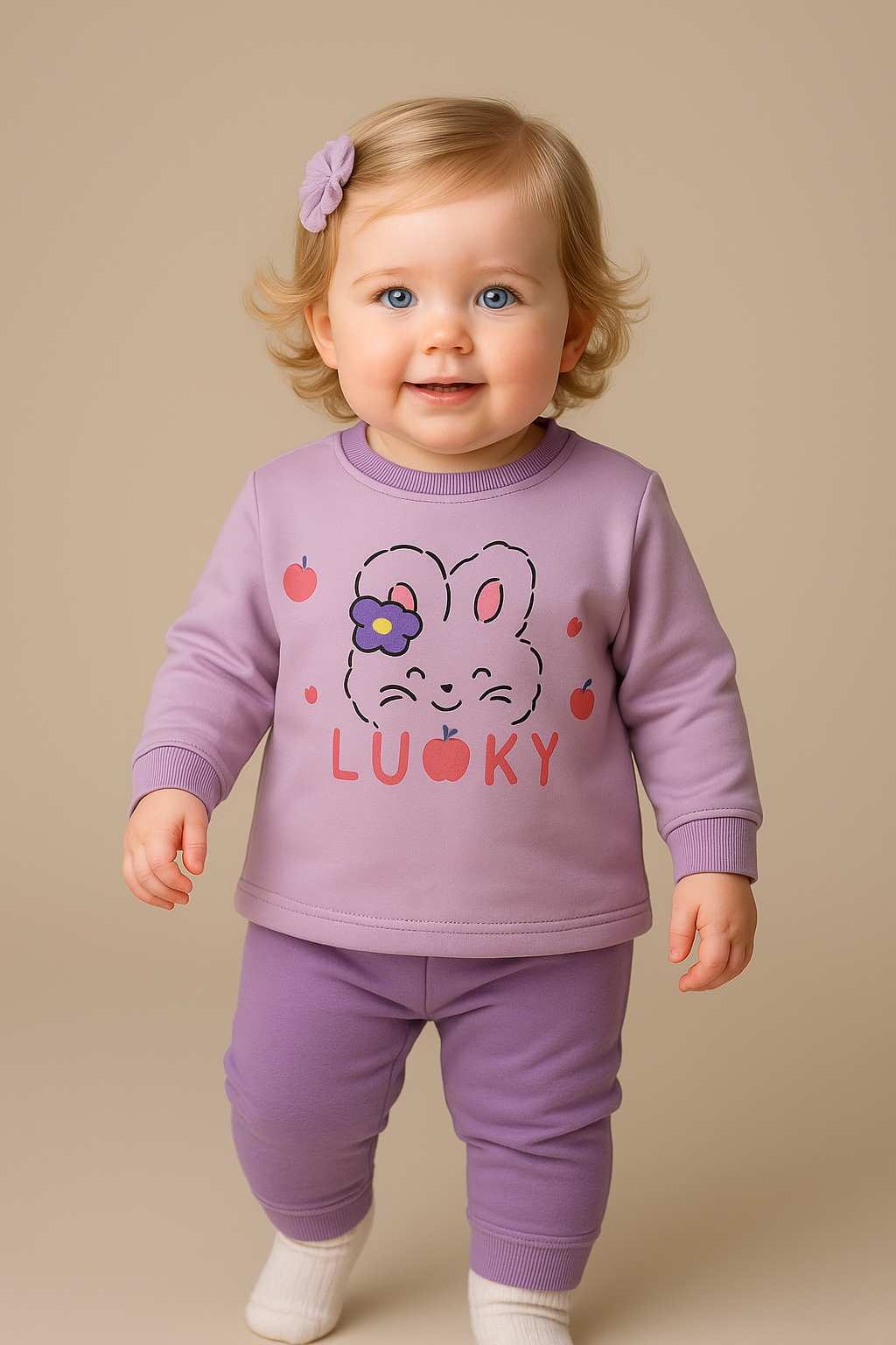 winter pyjama fleece inside lucky purple