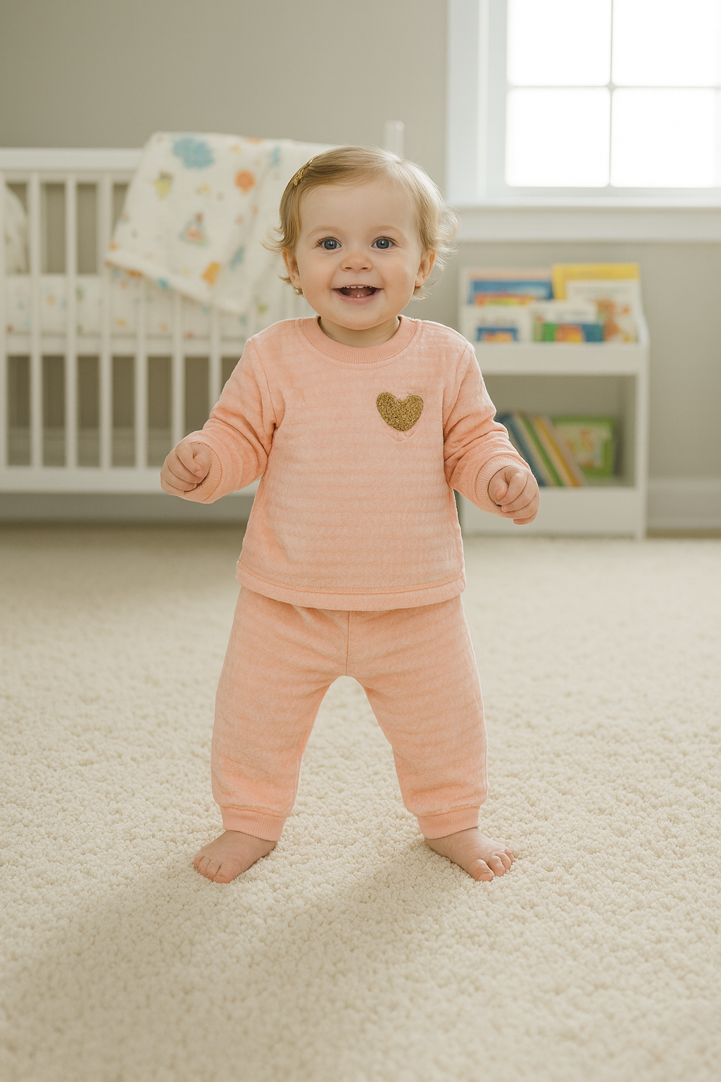 Fleece pajama orange bear