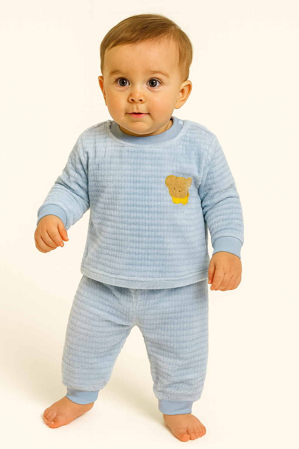 winter pyjama fleece blue bear