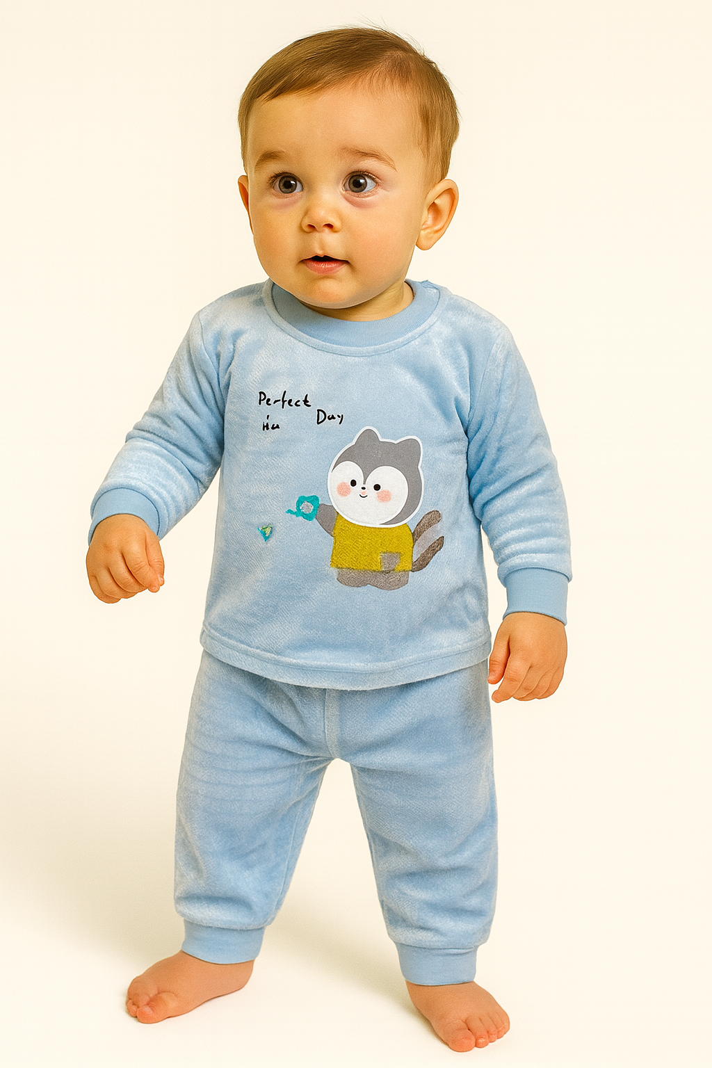 winter pyjama fleece blue perfect day