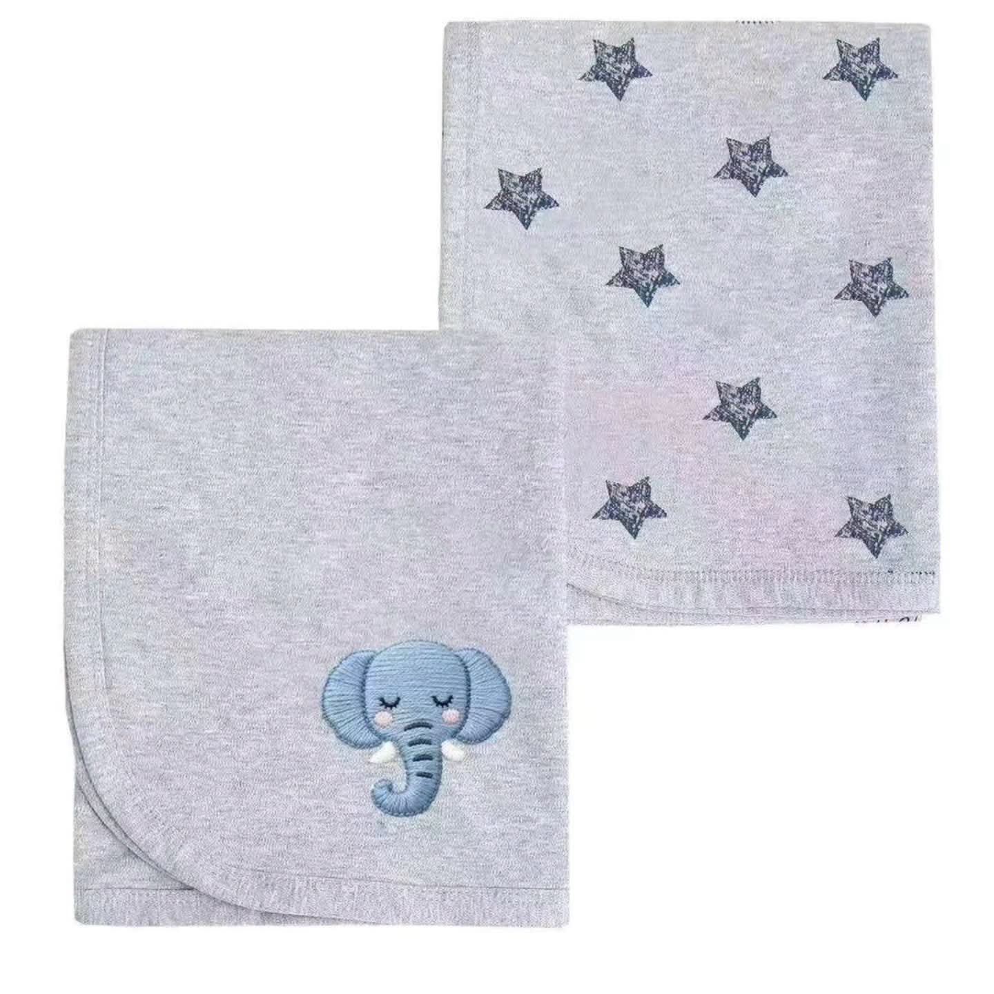 Boys Swaddles gray elephant star ⭐
