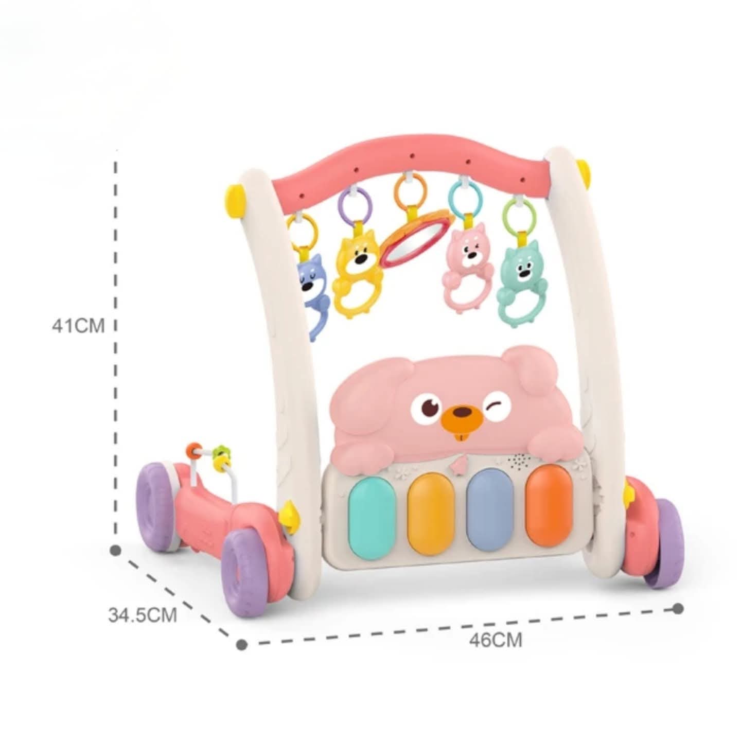 2 in 1 play mat and walker pink