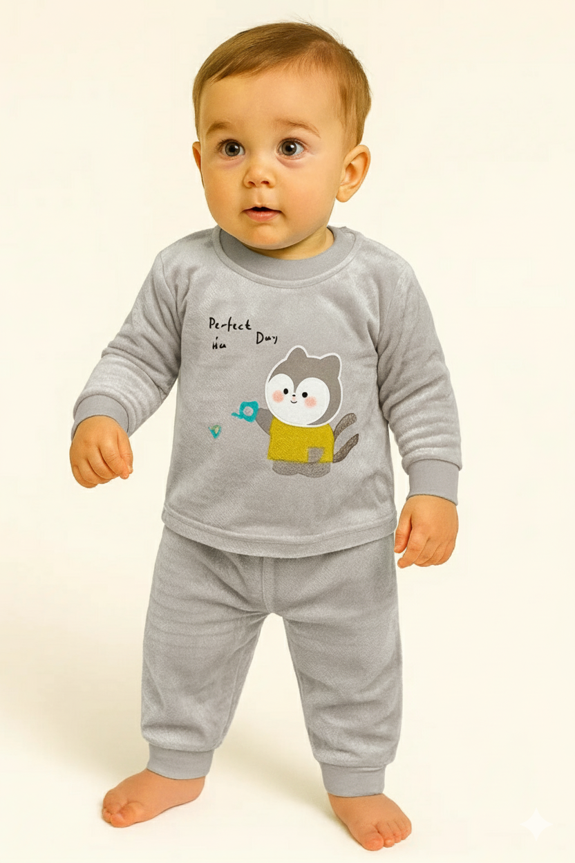 winter pyjama fleece grey perfect day