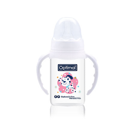 Narrow Neck Feeding Bottle With Handle 140 ML OPB-1029
