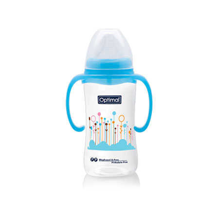 Wide Neck Feeding Bottle With Handle 300ml OPB-1031