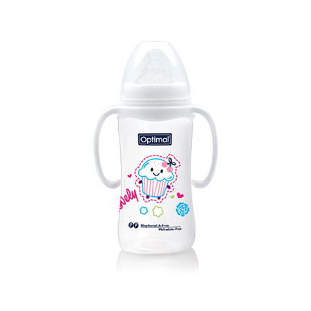 Wide Neck Feeding Bottle With Handle 300ml OPB-1031