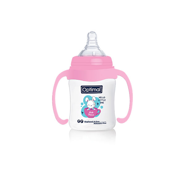 Wide Neck Feeding Bottle With Handle 180ml OPB-1035