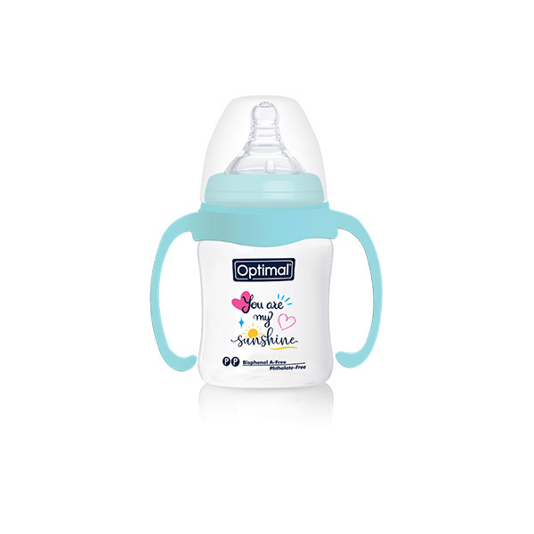 Wide Neck Feeding Bottle With Handle 180ml OPB-1035