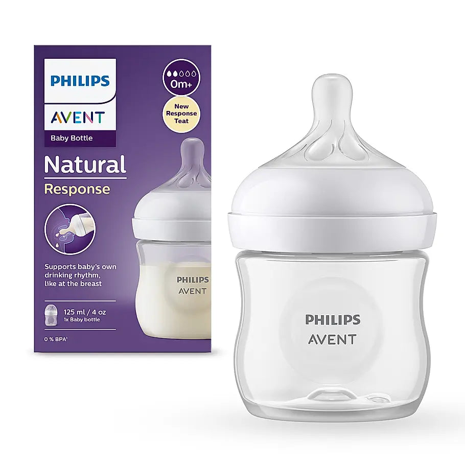 Avent Natural Response Baby Plastic Bottle 0m+ 125ml
