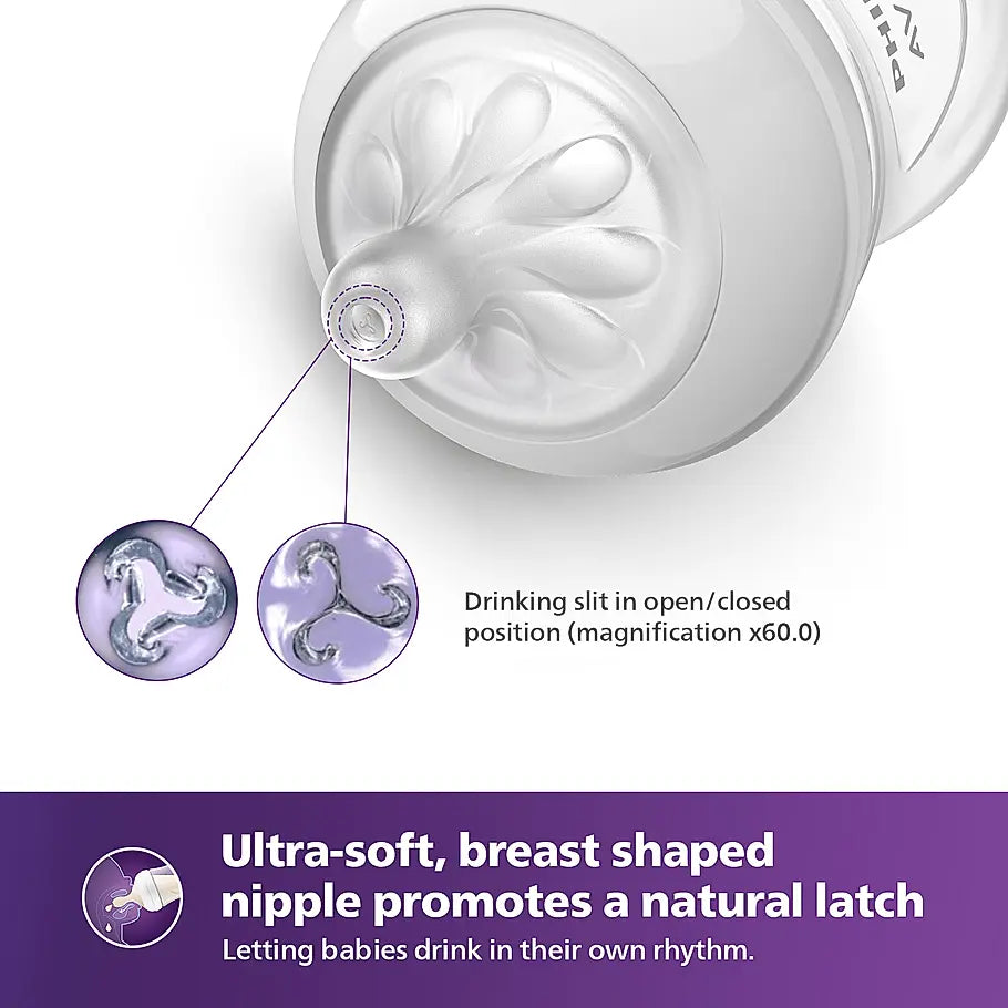 Avent Natural Response Baby Plastic Bottle 0m+ 125ml
