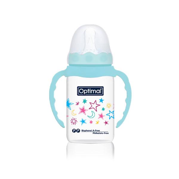 Narrow Neck Feeding Bottle With Handle 140 ML OPB-1029