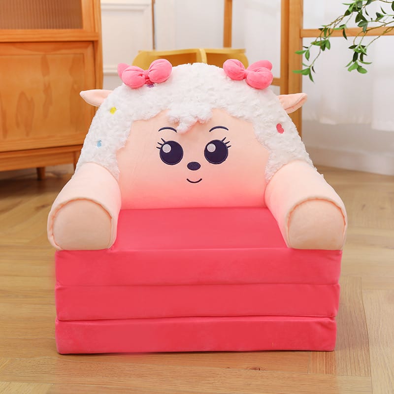 Children's folding sofa plush toy PINK SHEEP